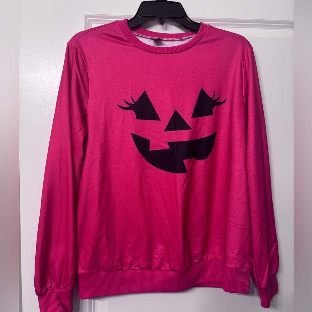 SHEIN hot pink Halloween sweatshirt.  Lightweight size M